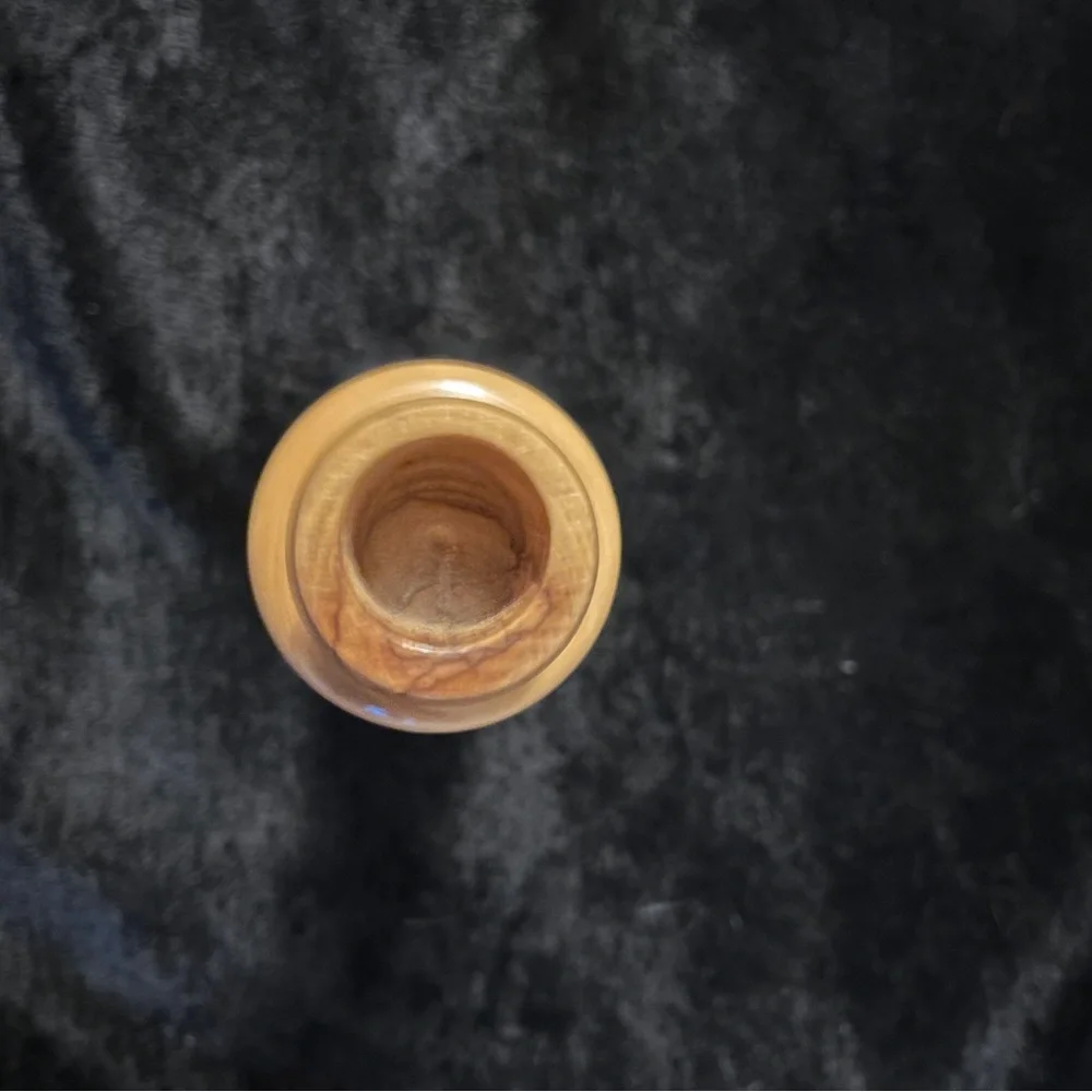 Olivewood Twisted Carved Candle Holder